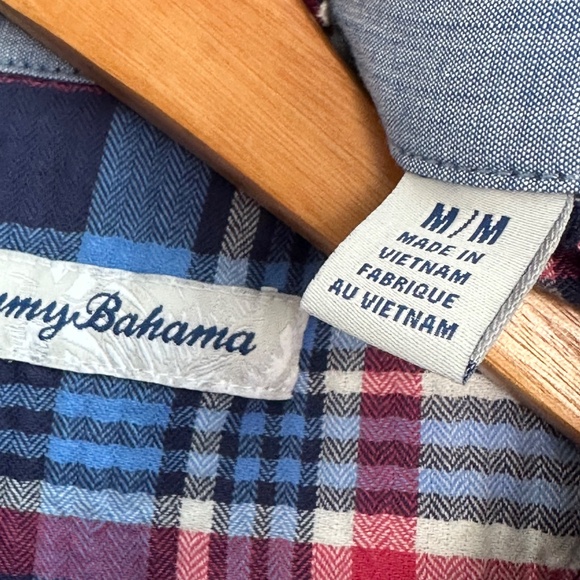 Tommy Bahama Men's Beachside Cotton Summertime Plaidness Short-Sleeve Shirt EUC - Picture 6 of 7